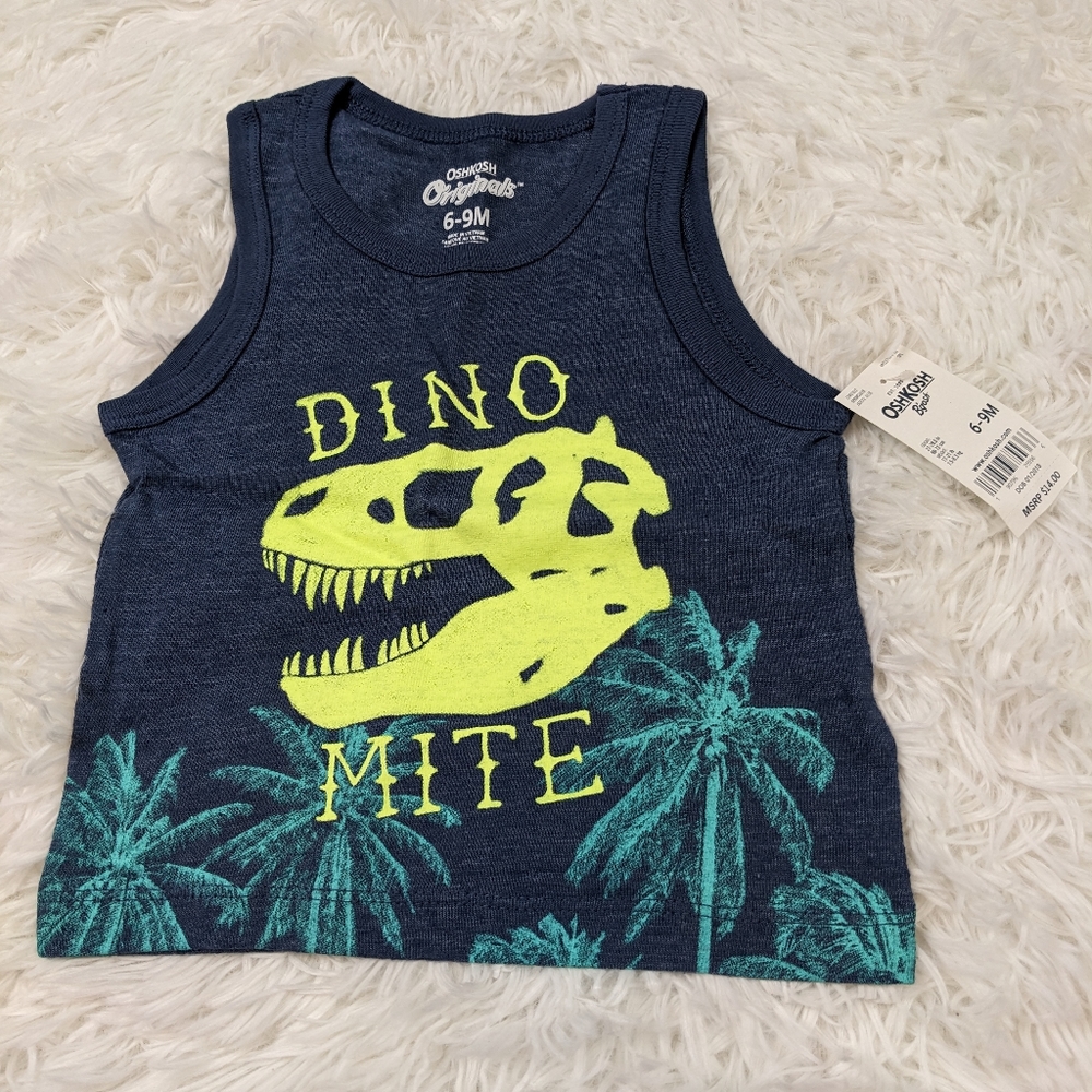 Baby Boy Dinosaur Tank 6-9 months
